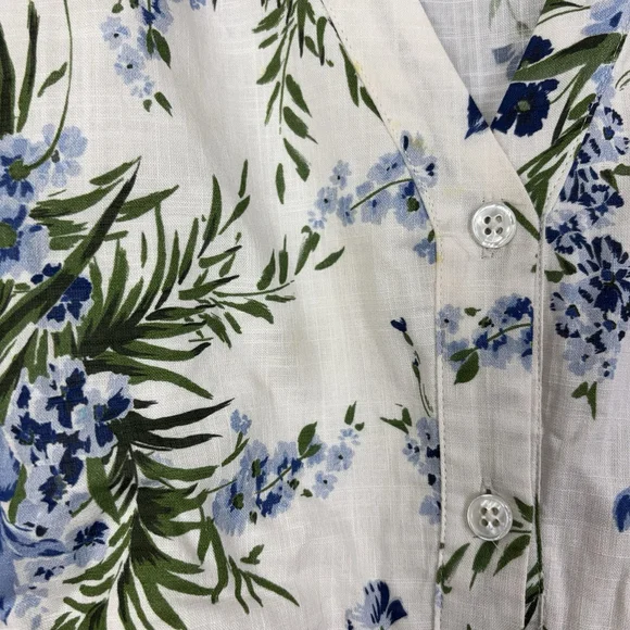 Veronica Beard Dewey Floral Cotton Gauze Dress v-Neck Belted tiered Mini Size 8 - Picture 8 of 8